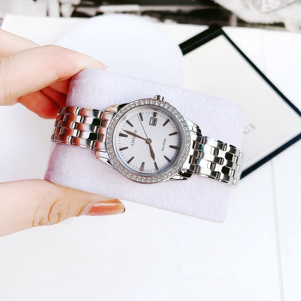Đồng hồ nữ dây thép Citizen Eco Drive EW1901 58A