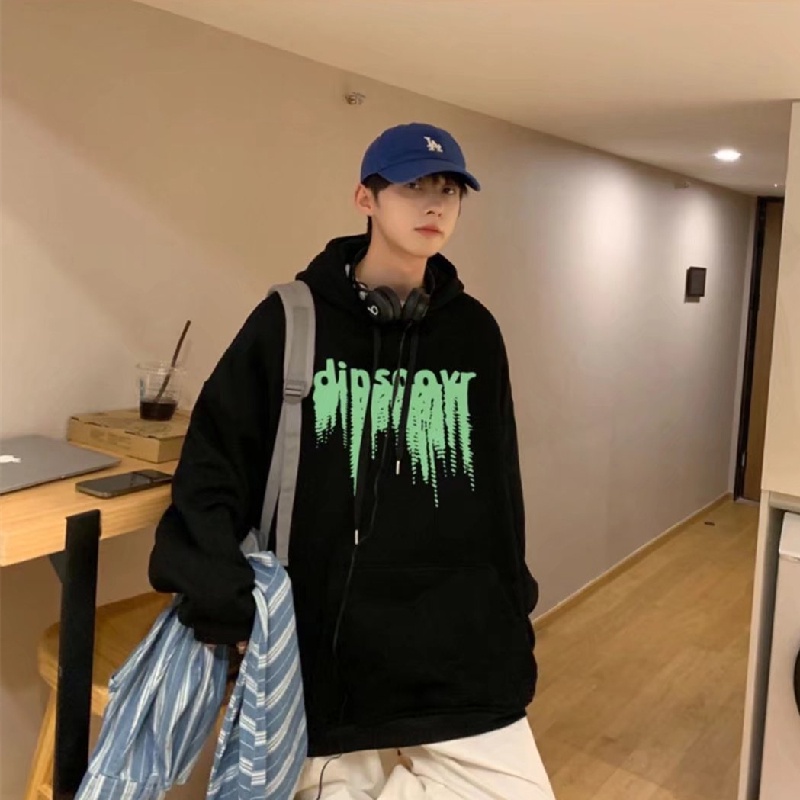 Áo hoodie Thể Thao Dáng Rộng In Chữ Phong Cách Hip Hop Đường Phố Hàn Quốc Thời Trang Mùa Đông Cho Nam [M-5XL]