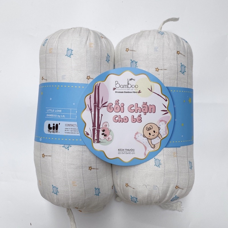 Bộ gối chặn bằng bông organic cho bé, vải sợi tre