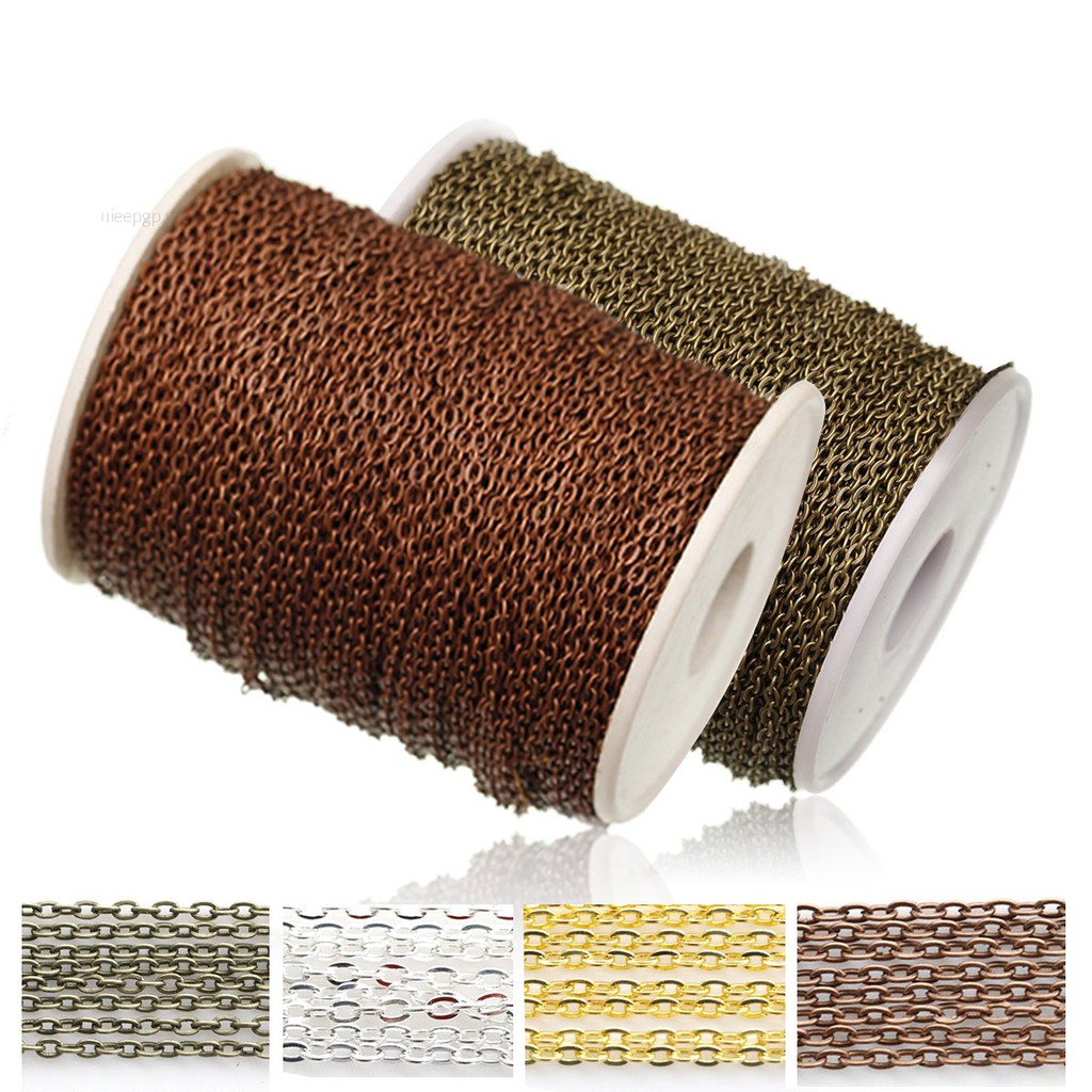 Uieepgp Dây Cáp Kim Loại Dạng Hở Mạ Vàng Bạc Dài 5m 4 Màu Sắc Để Tìm Trang Sức