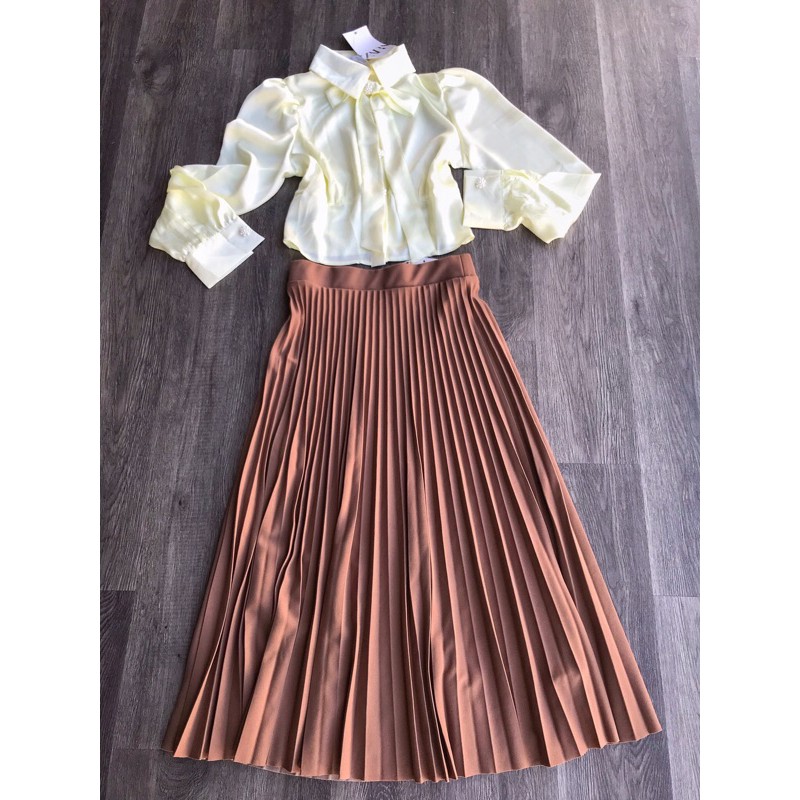 Chân váy đen xếp ly dài Amisu xòe nhiều form đẹp che bụng và hông to(auth) | BigBuy360 - bigbuy360.vn