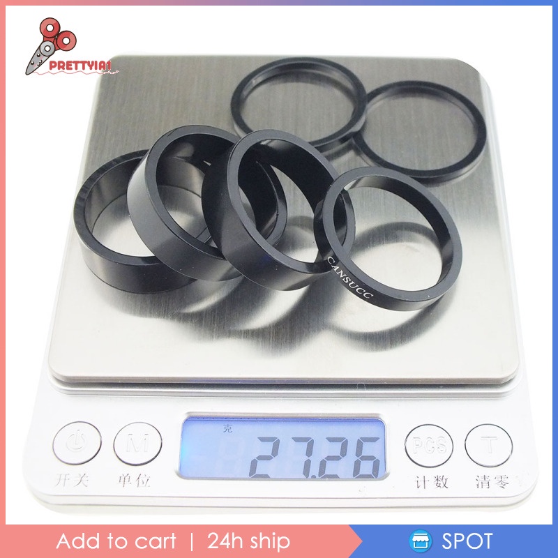 [Prettyia1] Bộ 6 Vòng Đệm Phuộc Trước Điều Chỉnh Chiều Cao Cho Thân Xe Đạp 1-1 / 8 &quot;