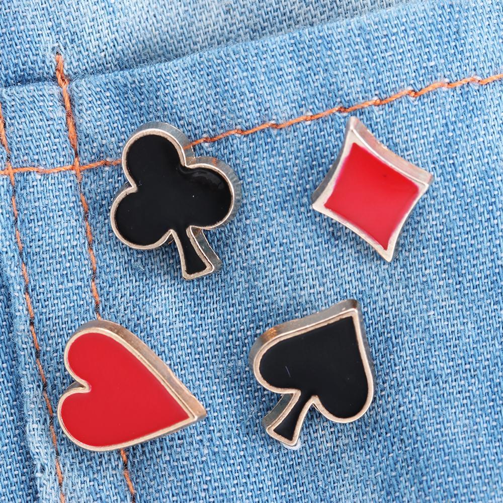 Set 4 Ghim Cài Áo Hình Lá Bài Poker Bằng Hợp Kim Đẹp Mắt