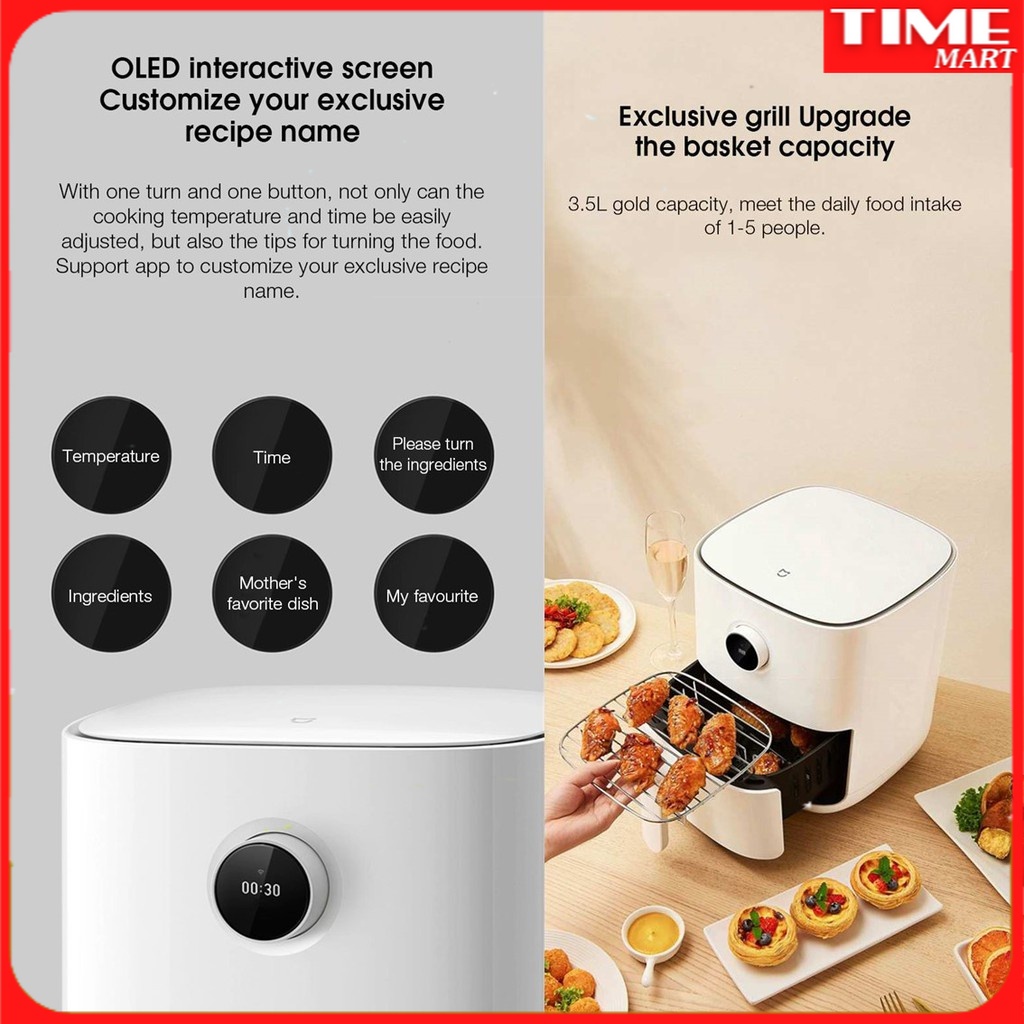 Nồi chiên không dầu 3.5L Mi Smart Air Fryer MAF002 [TIME_MART siêu thị