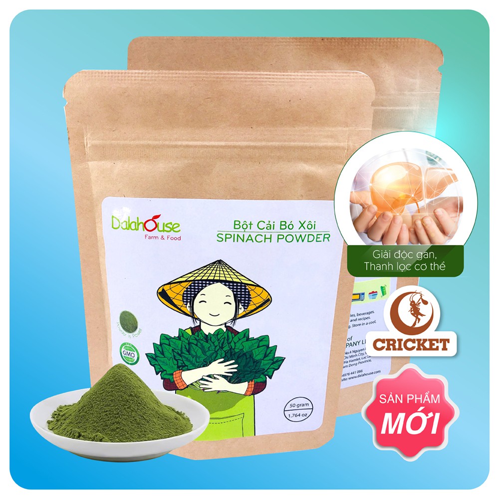 Bột Cải Bó Xôi Dalahouse 50g Tốt cho tim mạch, cải thiện tiểu đường