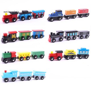 Set 3 mô hình đoàn tàu lửa gỗ mini từ tính giáo dục cho bé