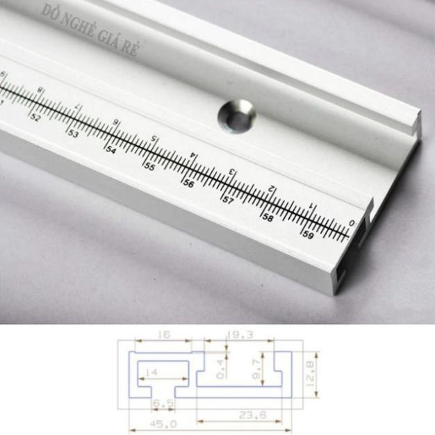 Thanh ray trượt nhôm lắp ráp bàn cưa cắt gỗ loại có in vạch số đo - DCG