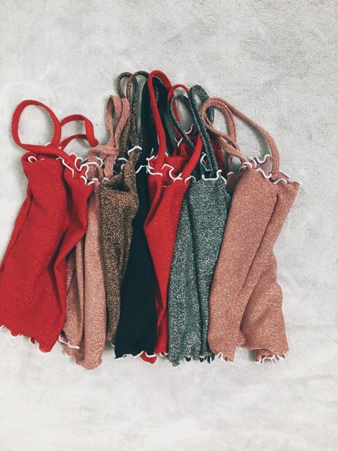 Deal sốc Áo 2 dây nhũ - áo 2 dây kim tuyến