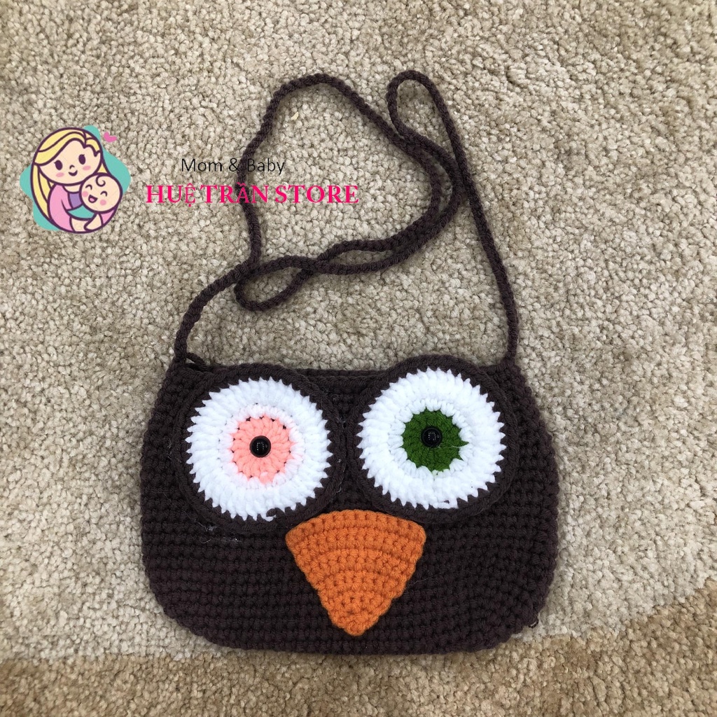 Túi đeo chéo, túi đựng lì xì  handmade len hình cú đáng yêu cho bé