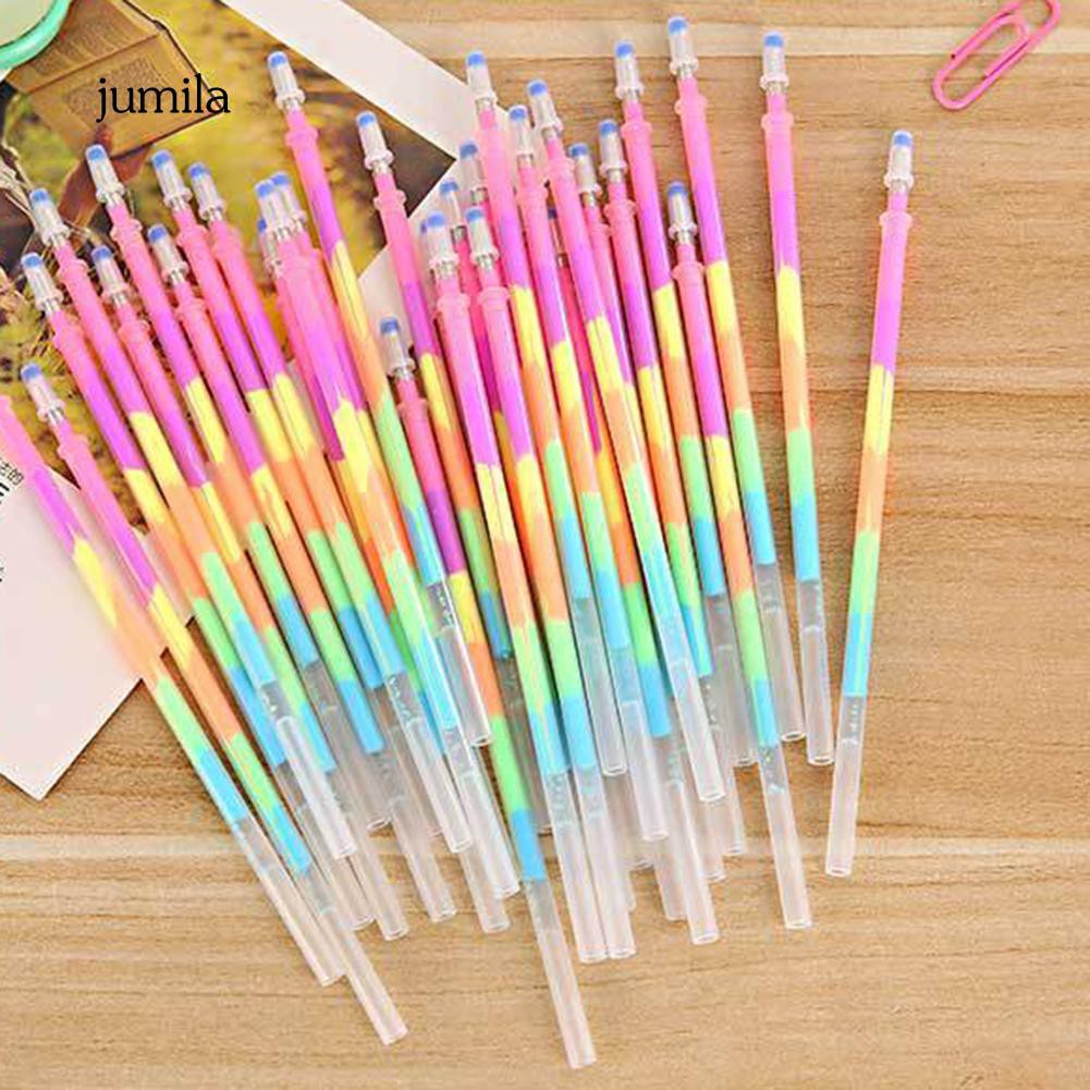 Set 20 ruột bút bi ngòi 0.5mm màu sắc cầu vồng sáng tạo