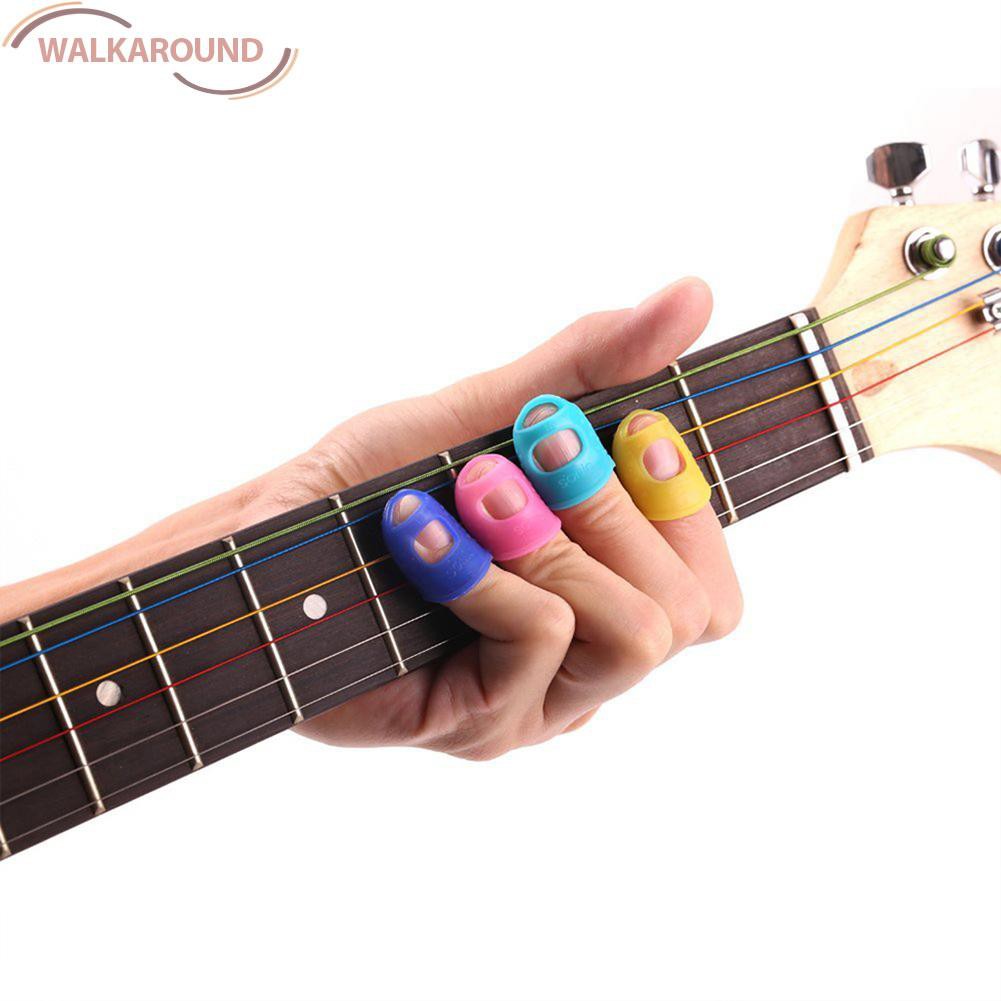 Set 1 / 4 / 8 Miếng Silicone Bảo Vệ Ngón Tay Chống Trượt Khi Chơi Đàn Guitar Bass Ukulele