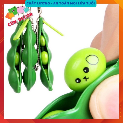 Móc Khóa Điện thoại Đậu Nành Giảm Căng Thẳng Vui Nhộn Đồ Chơi Thần Tài Chống Căng Thẳng Quà Tặng