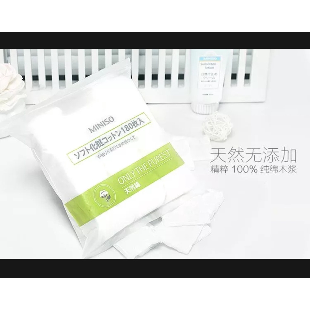 Bông tẩy trang cao cấp cotton pad Miniso Nhật Bản 180 miêng