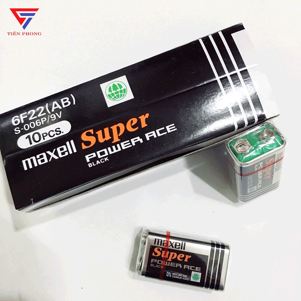 Pin Maxell vuông 9v Cacbon chính hãng Chất Lượng Tốt Pin chuyên dùng cho mic không dây