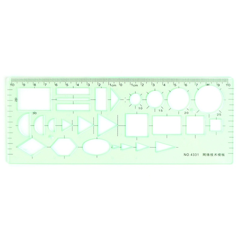 Thước Nhựa Hình Học Màu Xanh Lá Cây Đa Năng Tiện Dụng Cho Học Sinh / Văn Phòng