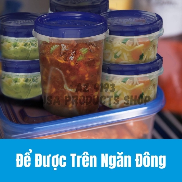 Hộp Bảo Quản Thực Phẩm Tủ Lạnh Ziploc, Mua Tại Mỹ - Không BPA, Để Ngăn Đông, Dùng Được Microwave, Máy Rửa Chén - Az9193