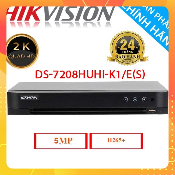 Đầu ghi Hikvision 5Mp 8 kênh 7208HUHI-K1/E(S) chất lượng hình ảnh 2K+ hỗ trợ camera có mic thu âm