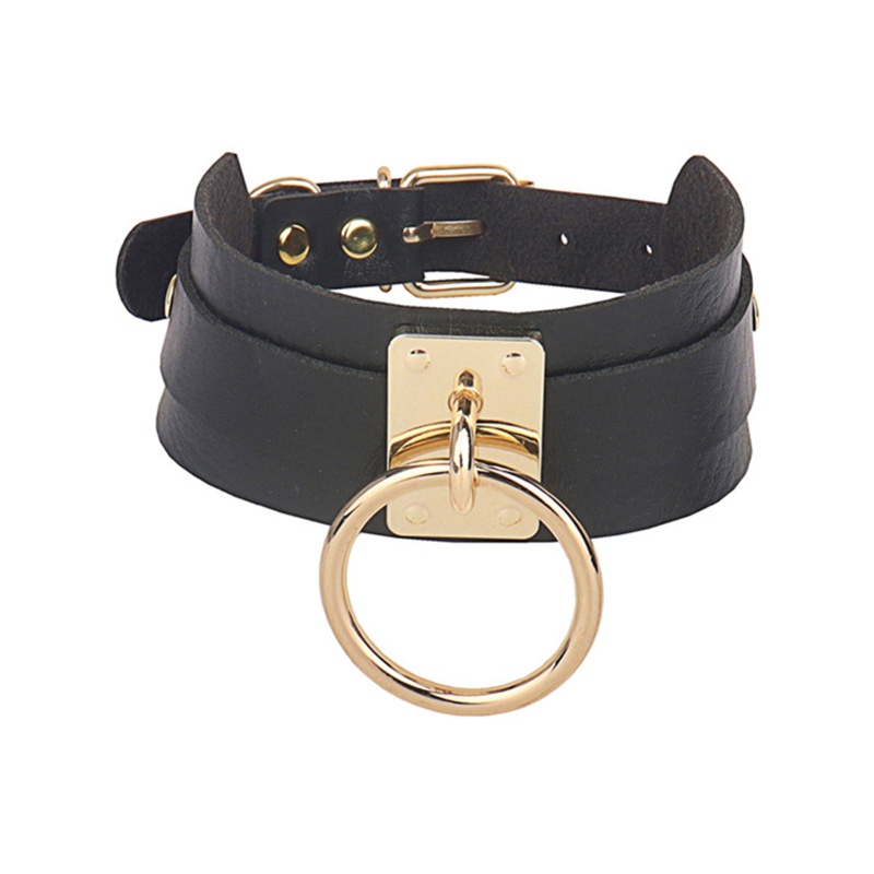 Vòng Cổ Choker Da Màu Đen Phong Cách Punk Cá Tính