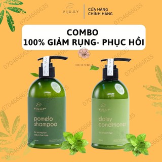 (HÀNG CAO CẤP- HIỆU QUẢ 100%) Bộ Dầu Gội Bưởi- Dầu Xả Tóc Hoa Cúc Vi Jully Phục Hồi Tóc Hư Tổn Mọc Tóc