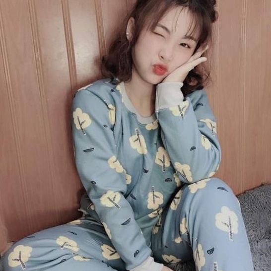 Bộ nỉ bông nữ nhiều họa tiết sang trọng, Bộ đồ ngủ nữ chất nỉ bông cao cấp cản gió giữ ấm hiệu quả