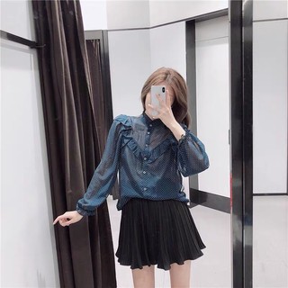 Áo sơ mi chấm bi ZR