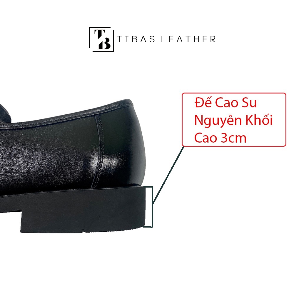Giày Da Trung Niên Nam Da Bò Nguyên Tấm TIBAS, Giày Da Nam Cao Cấp Có Hộp Làm Quà Tặng Size 38-44. 8910