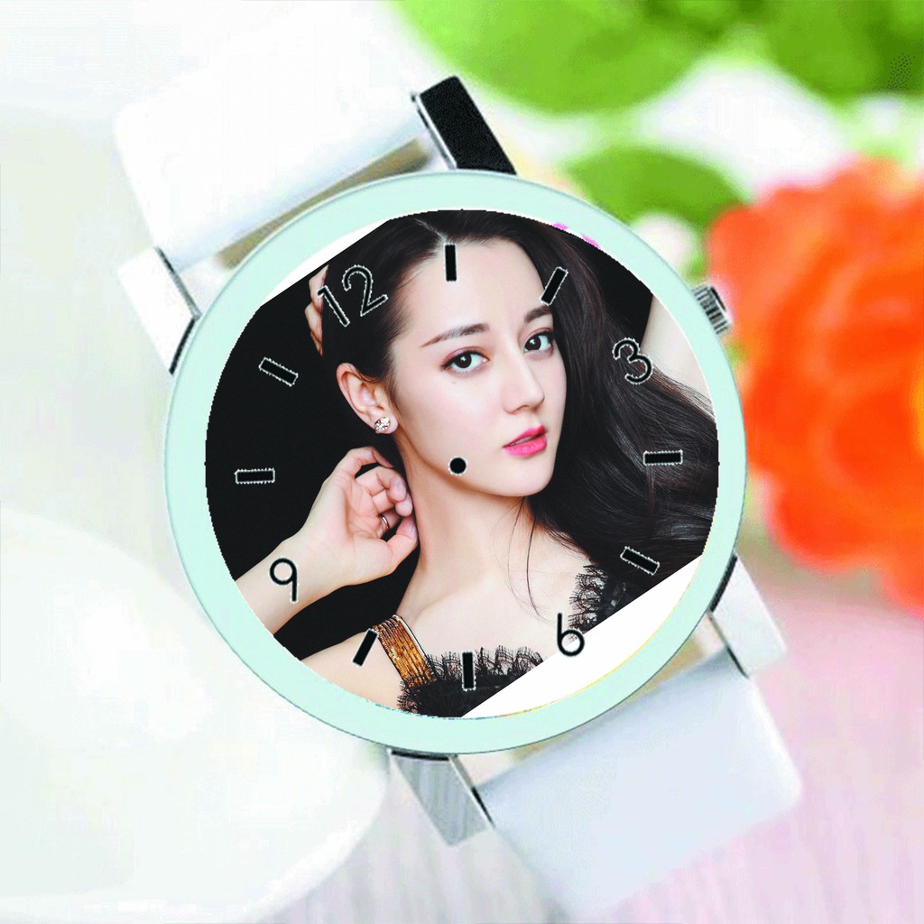 Đồng hồ đeo tay nam nữ IN HÌNH Địch Lệ Nhiệt Ba phụ kiện thời trang | BigBuy360 - bigbuy360.vn