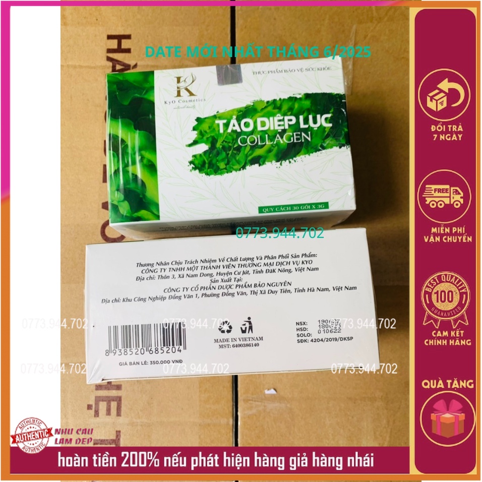Tảo diệp lục collagen KYO - Date Mới Nhất T6/2025