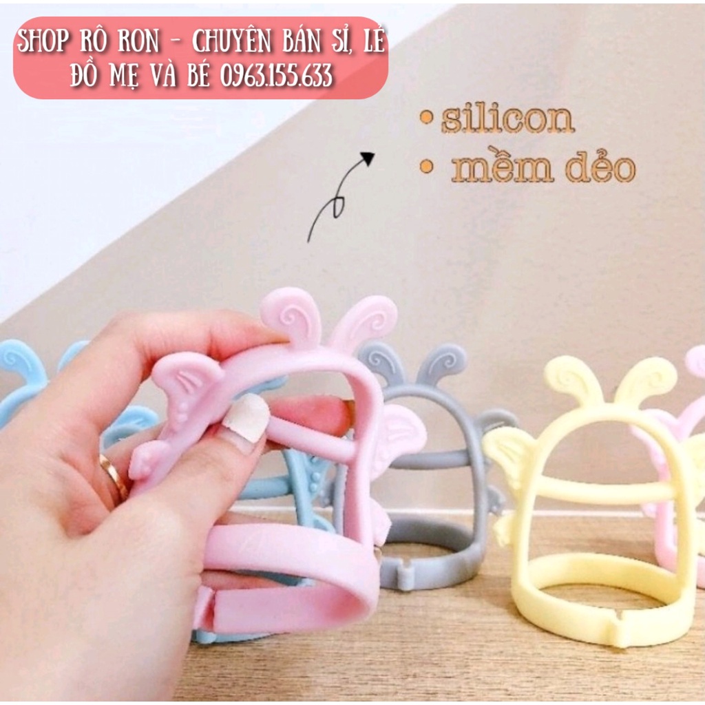 Gặm nướu silicon cao cấp MOLLI ButterFly tặng kèm hộp đựng - Gặm nướu cầm tay siêu mềm - Shop Rô Ron