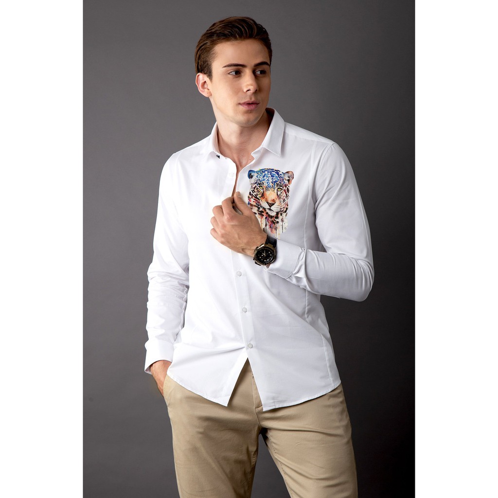 áo sơ tay dài in cọp 7 màu cực kỳ sang trong và tinh tế GKM