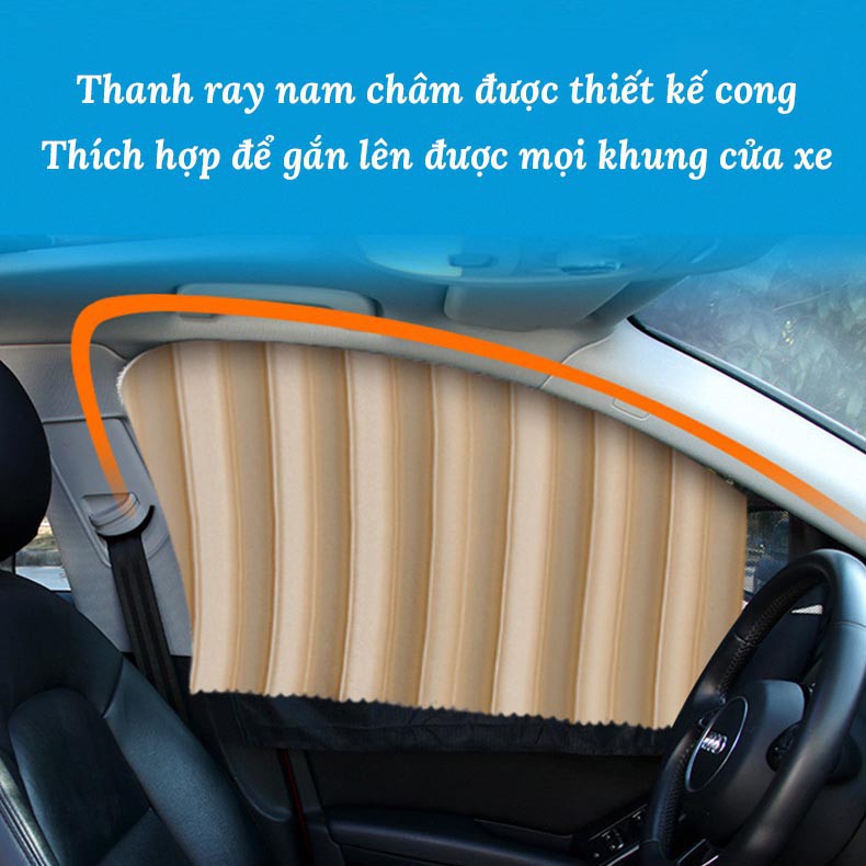 Rèm vài che nắng cửa xe ô tô cản 99% tia cực tím và tạo không gian kín đáo, riêng tư cho mọi người ngồi