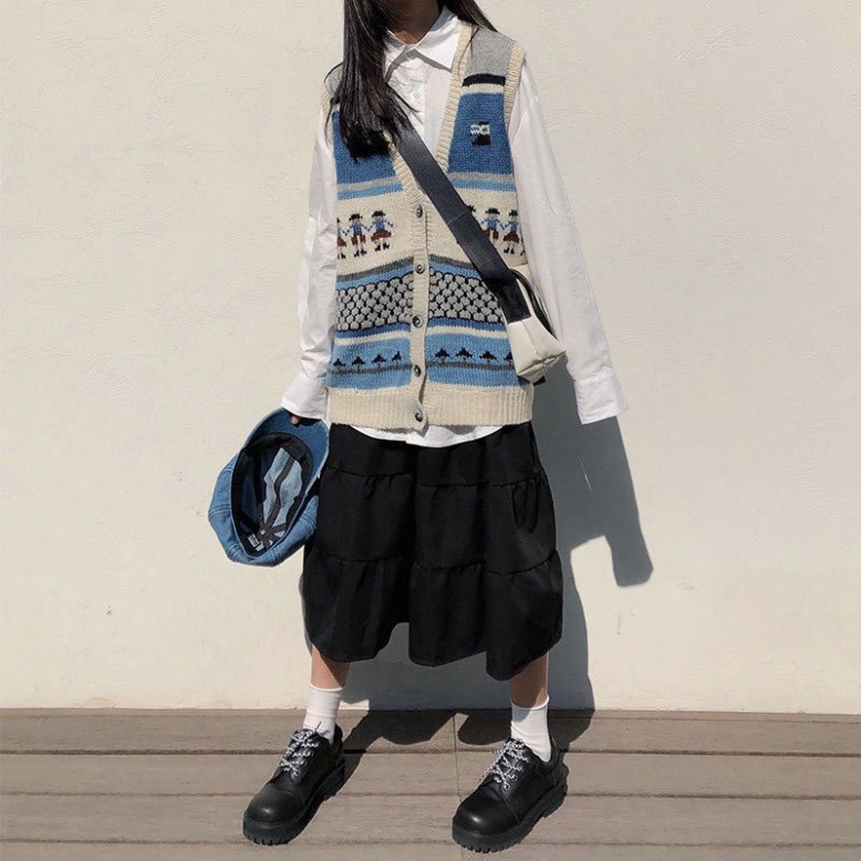 Áo Gile Len Hàn Hình Người, Áo Len Quảng Châu Vải Mềm Siêu Hót Form Cực Xinh | BigBuy360 - bigbuy360.vn