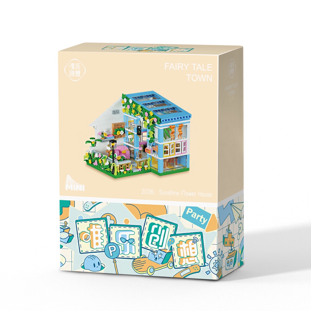 logo xếp hình Bộ Đồ Chơi Xếp Hình Nhà Cổ Tích Weile Chuangxiang 2033