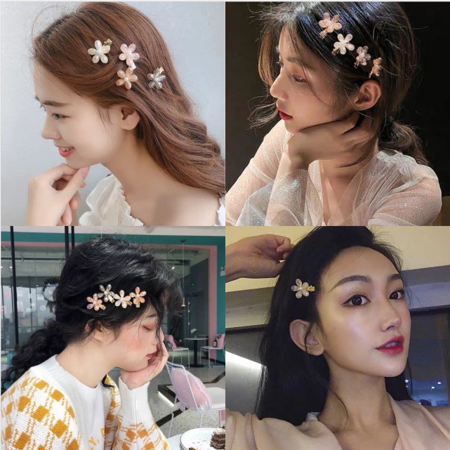 Kẹp Tóc Hình Hoa Đính Pha Lê Giả Thời Trang Cho Nữ