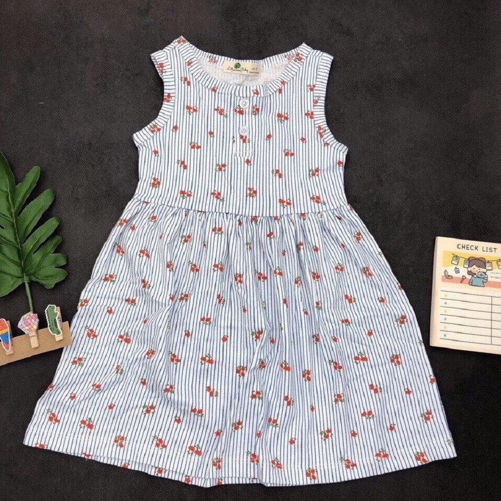 Váy bé gái chất cotton, đầm bé gái size 1-10 tuổi, đầm trẻ em SUNKIDS1 có nhiều màu