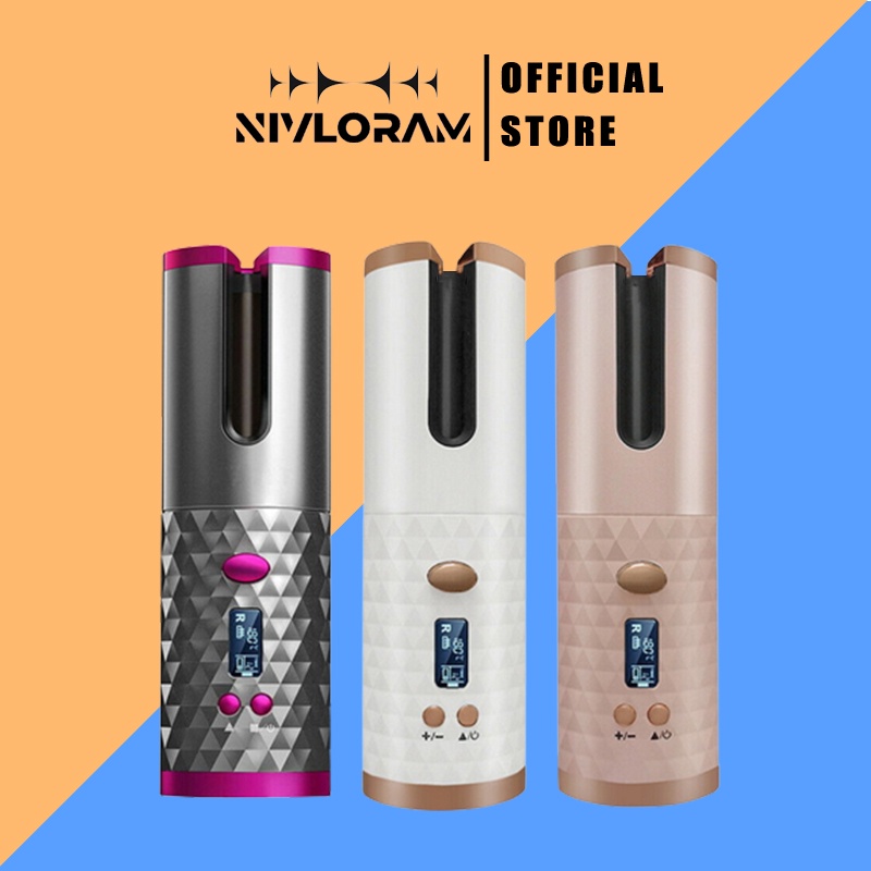 Máy uốn tóc  tự động xoay, máy làm xoăn tóc không dây,uốn tóc tự nhiên, kiểu dáng hiện đại,sạc USB