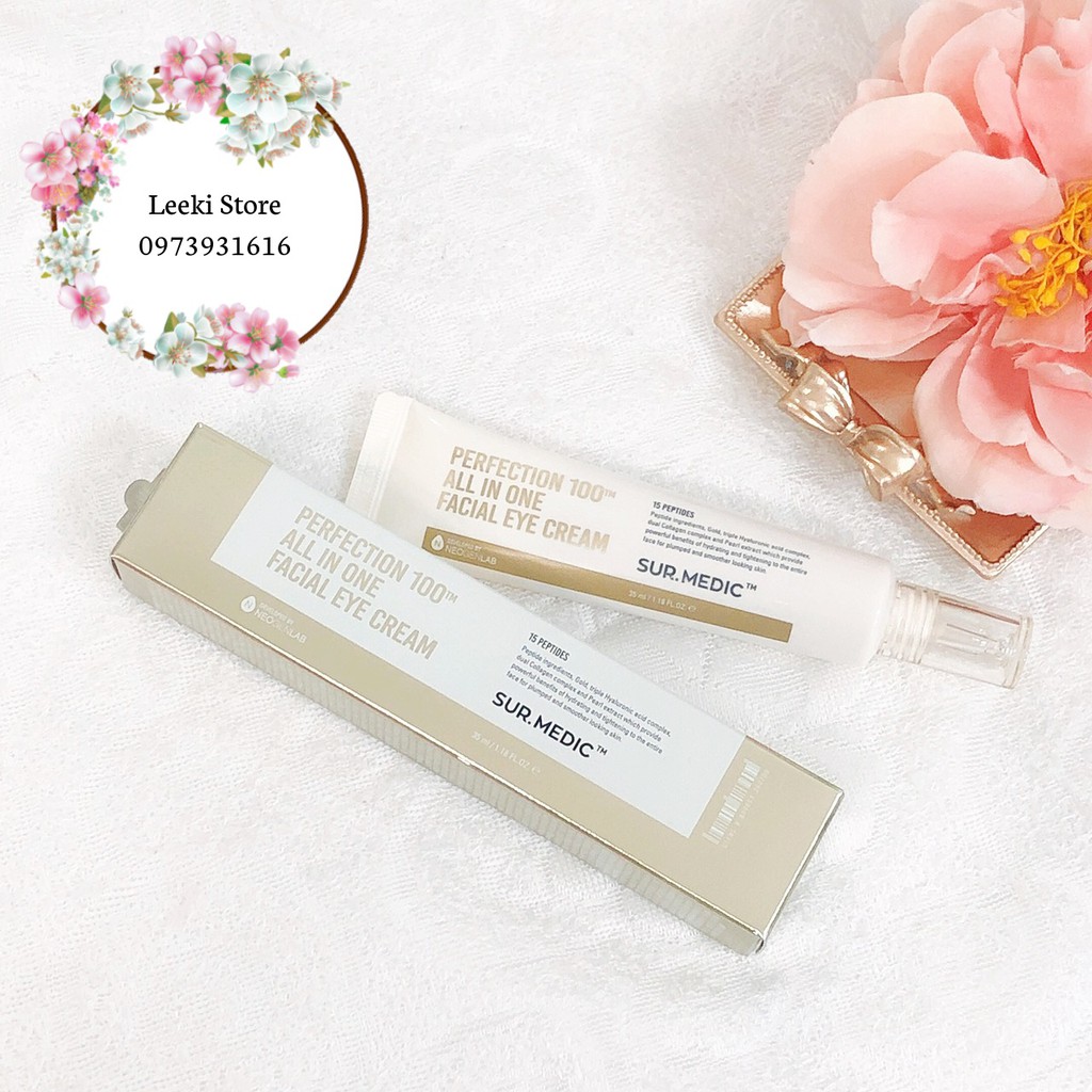 Kem dưỡng mắt từ vàng 24K Sur.Medic Perfection 100 All In One Facial Eye Cream 35ml