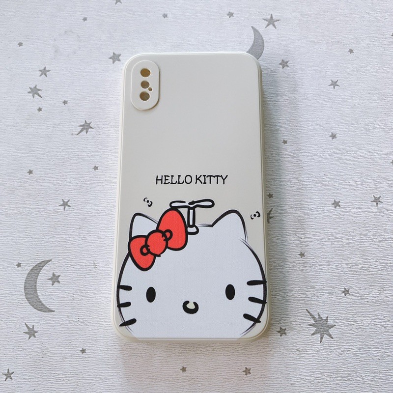 Ốp chống bẩn vuông in viền cute iPhone X /Xs