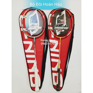Bộ Đôi 02 Vợt cầu lông Li-ning khung cacbon. Tặng 1 lần căng cước, 1 quấn cán chống trơn VS và bao vợt đi kèm, Siêu đẹp