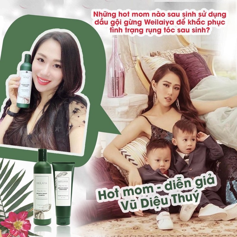 Bộ dầu gội + dầu xả Weilaiya gừng tươi và hà thủ ô kích mọc tóc - Weilaiya CHÍNH HÃNG