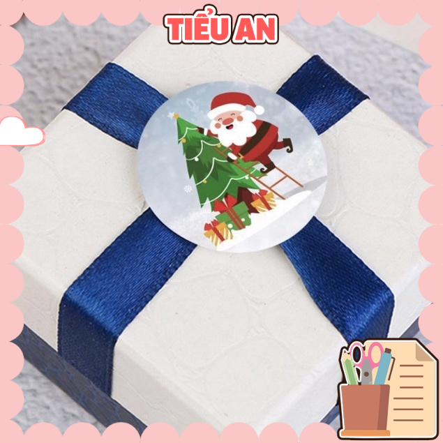 [Mới Về] Cuộn (500 tem) Sticker Thank You Chủ Đề noel Dùng Để Trang Trí/ Quà Tặng/ Gói Hàng Tem Cám ơn