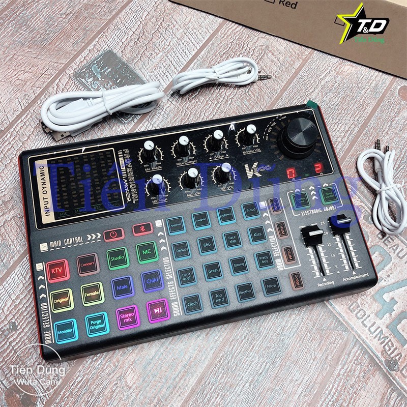 Sound Card K300 Plus Phiên Bản Mới Nhất . Hỗ Trợ Livestream Bigo, Facebook... Tích Hợp Autotune , Hiệu Ứng Gỉa Giọng