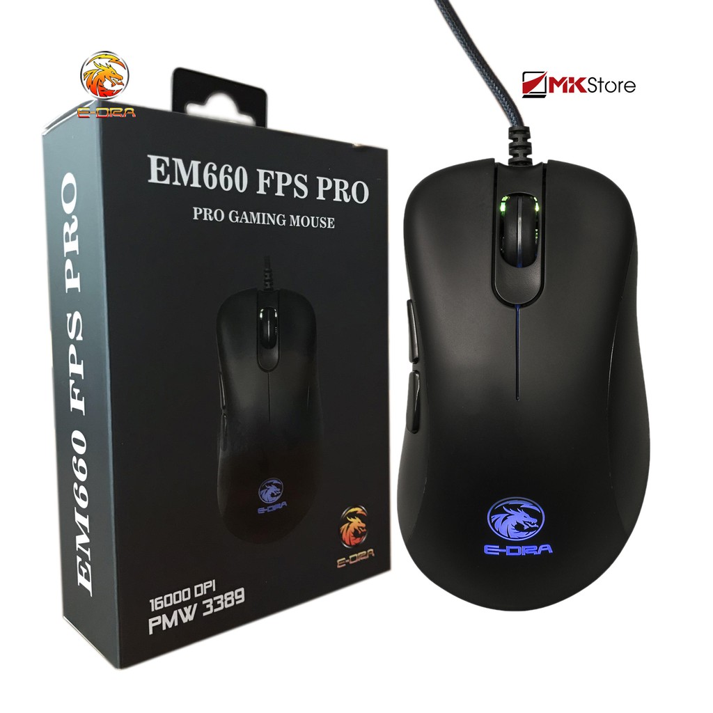 Chuột Gaming E-Dra EM660 Pro PMW3389 FPS Gaming mouse 16k DPI