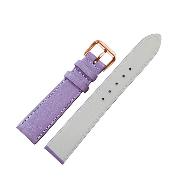 {Xanh Dương/Tím} Dây da đồng hồ nam nữ DA BÒ THẬT 2 LỚP MỎNG, SIÊU DẺO BO-03 KHÓA CÀI size 12 - 14-16-18 - 20mm