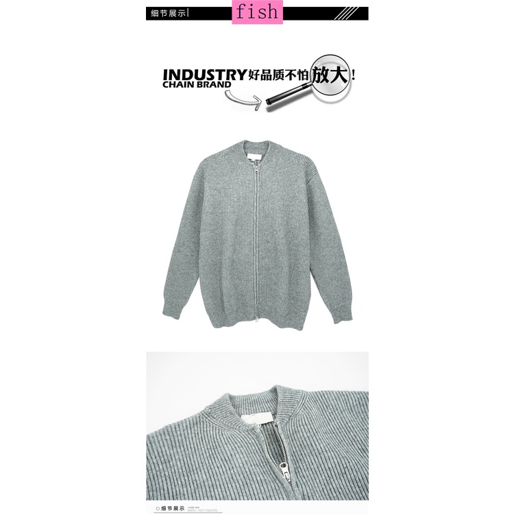 Áo khoác cardigan dệt kim màu trơn đơn giản dễ phối đồ thời trang thu đông kiểu Hàn Quốc / Nhật Bản cho nam