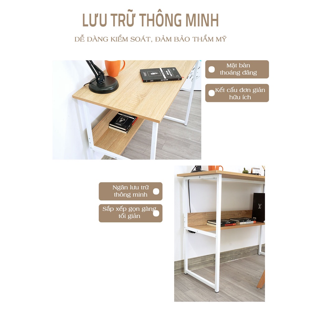 Bàn học, bàn làm việc kèm kệ sách tiện dụng - GM17