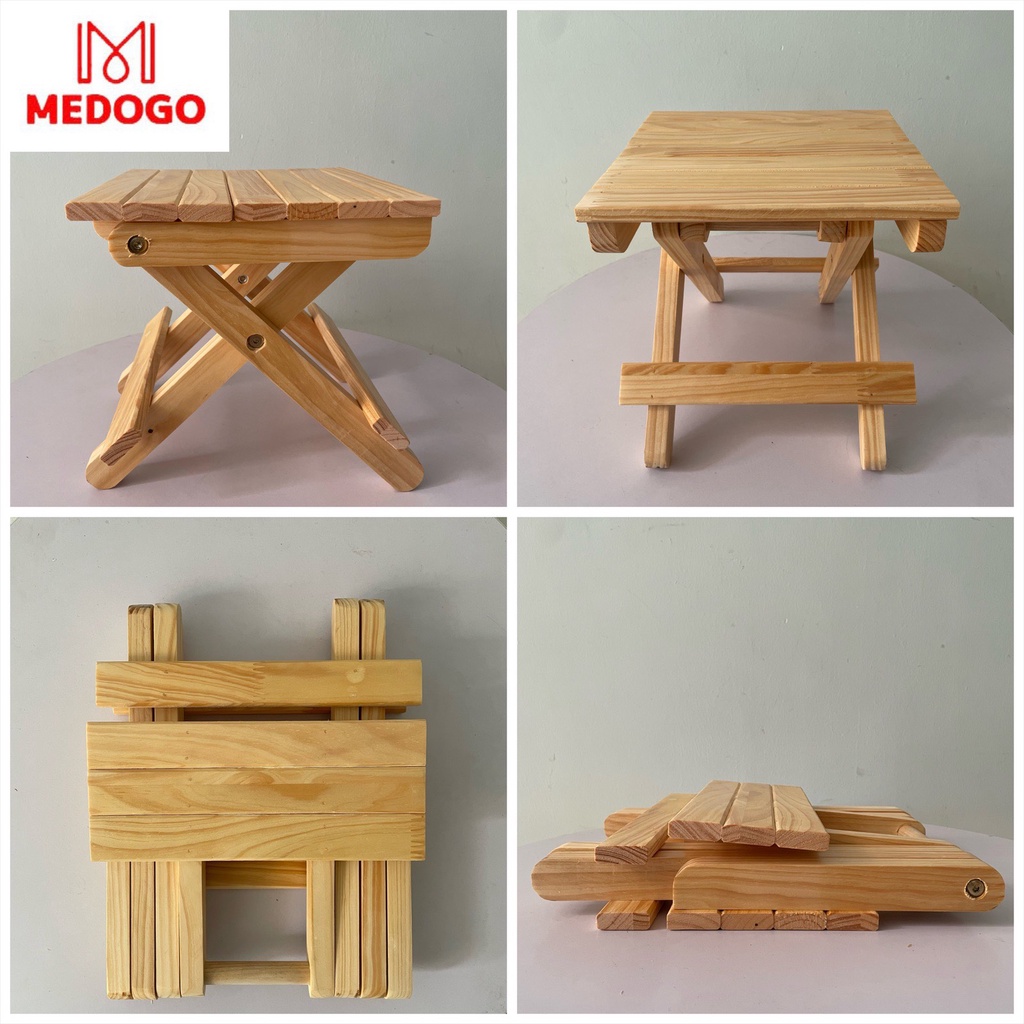 Ghế gỗ gấp gọn mini, ghế ngồi tiện lợi MEDOGO