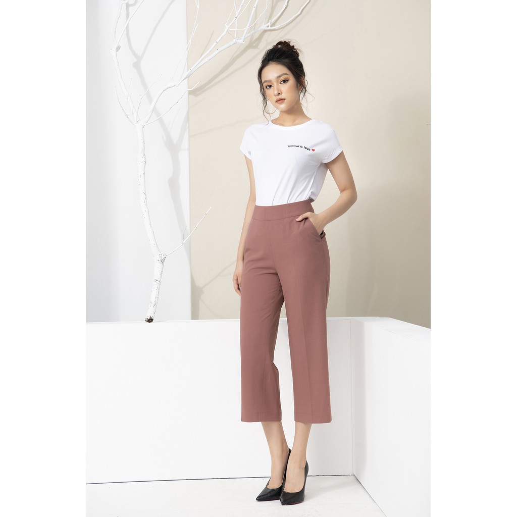 [CHÍNH HÃNG SALE KHỦNG] Quần suông Luperi ống rộng dáng lửng khóa sườn vải đũi Hàn không nhăn siêu đẹp mịn mát LFQD2100