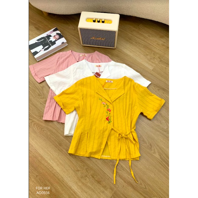 Áo đắp chéo thêu hoa AO0556