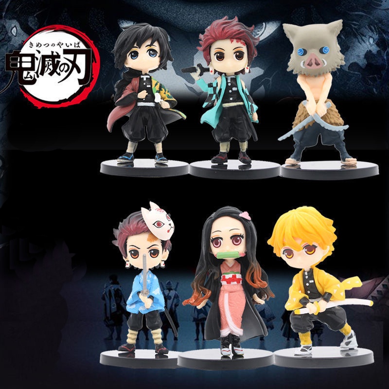 Bộ 6 Mô Hình Nhân Vật Trong Demon Slayer Độc Đáo Mô Hình Nhân Vật Giyuu Inosuke Tanjirou Nezuko Zenitsu 5-7cm